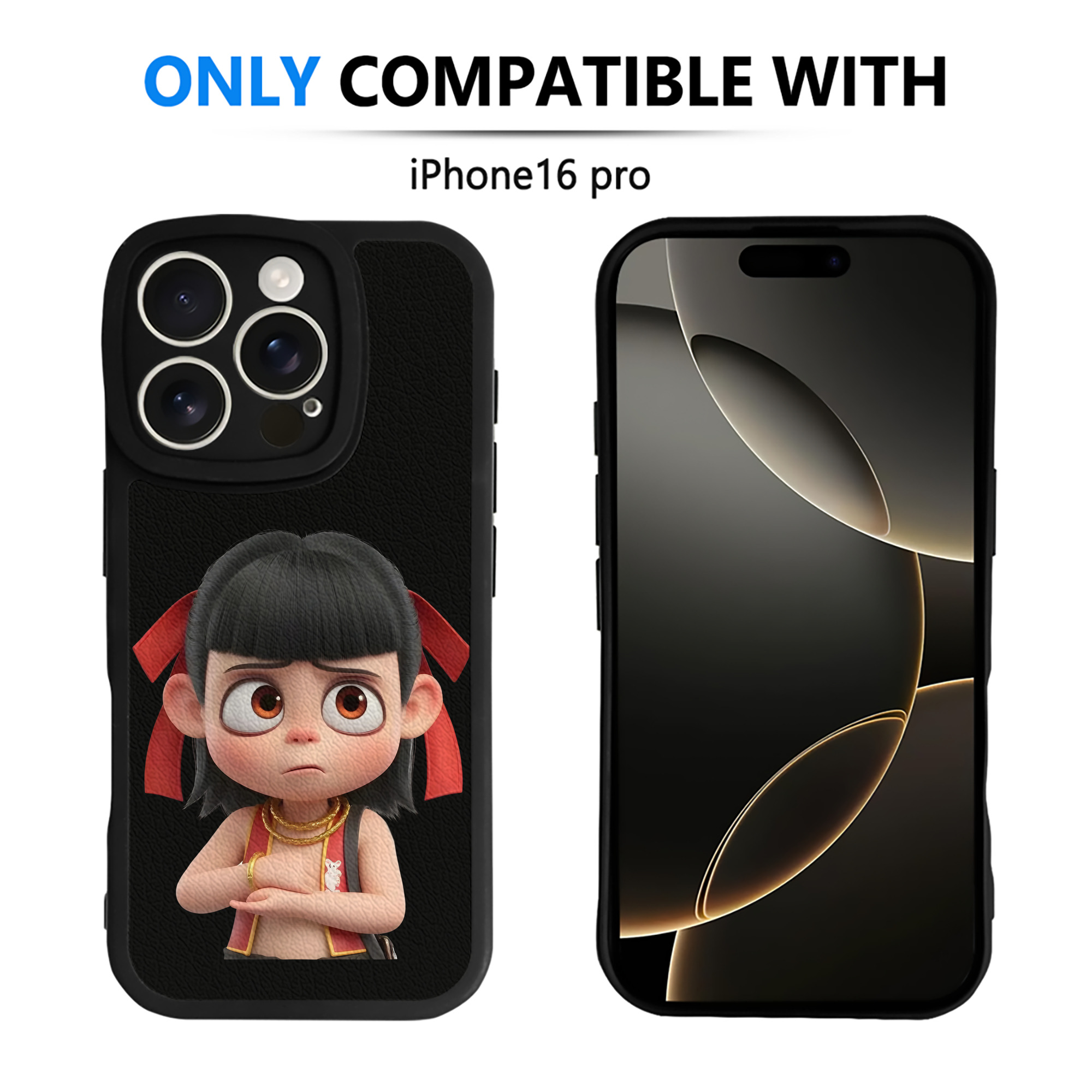 （画像用） Ne Zha 2 ナタ 魔童の大暴れ 【iPhone 16シリーズ対応】シリコンスマホケース（レザー調） 材質：シリコン